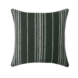 Sonoma Dark Green White Striped Square 20 x 20 Throw Pillow